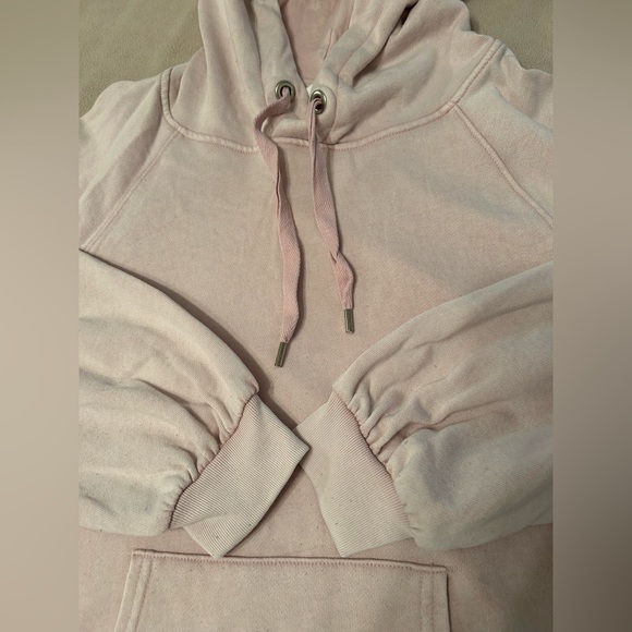 Gap Oversized, Distressed Light Pink Pullover Hoodie with Pocket, Hoodie/Sweater - Picture 3 of 8
